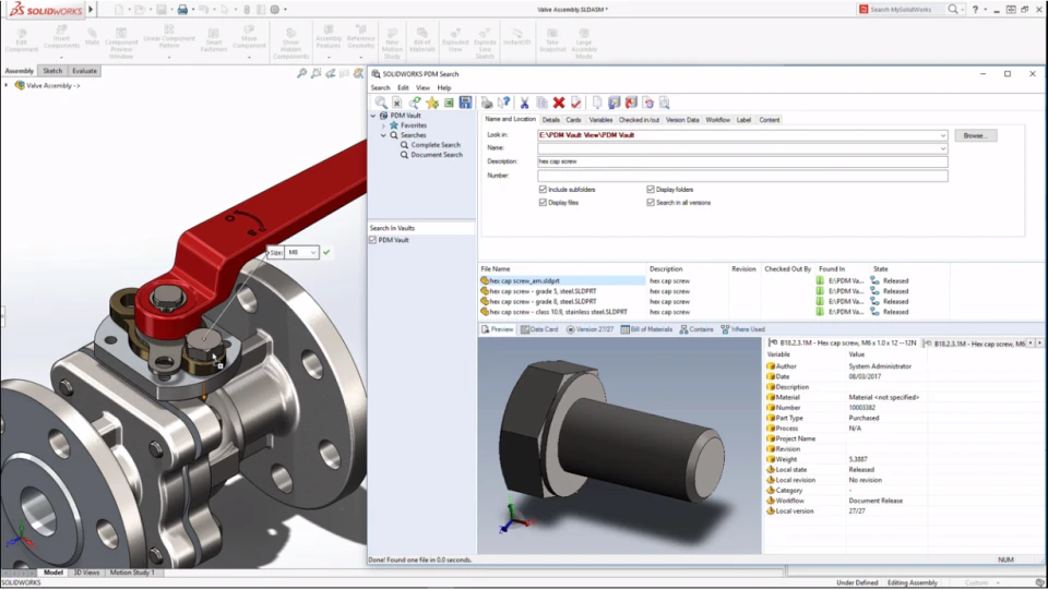 screenshot of SolidWorks Enterprise PDM